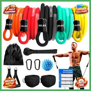 150LB Resistance Bands Set with Handles for Strength Training Home Gym